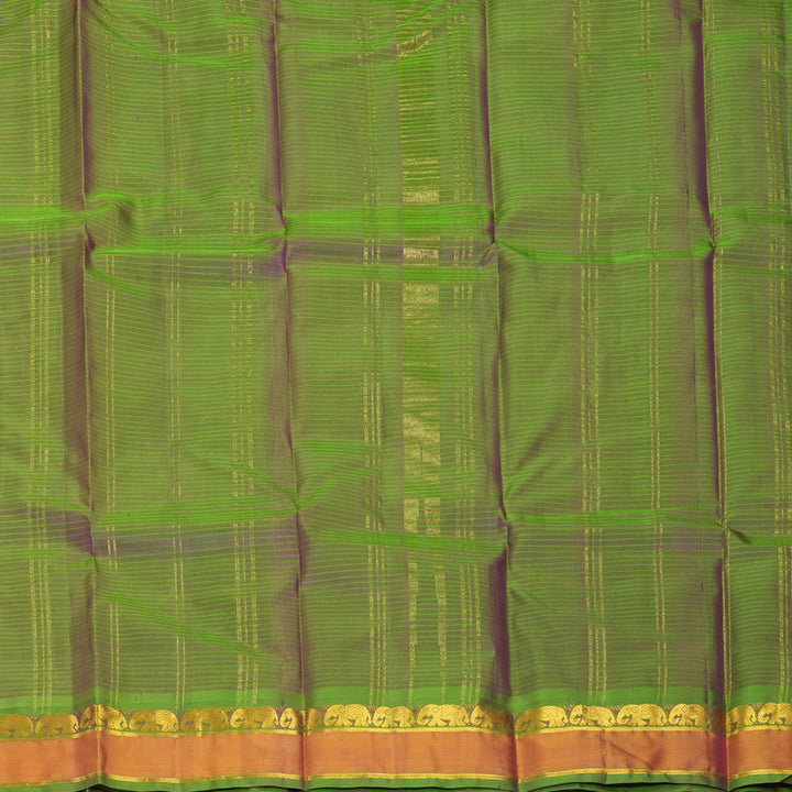 Hayagrivas Handloom Purple Kanjivaram Silk Saree with Orange Border KBF912H1-17