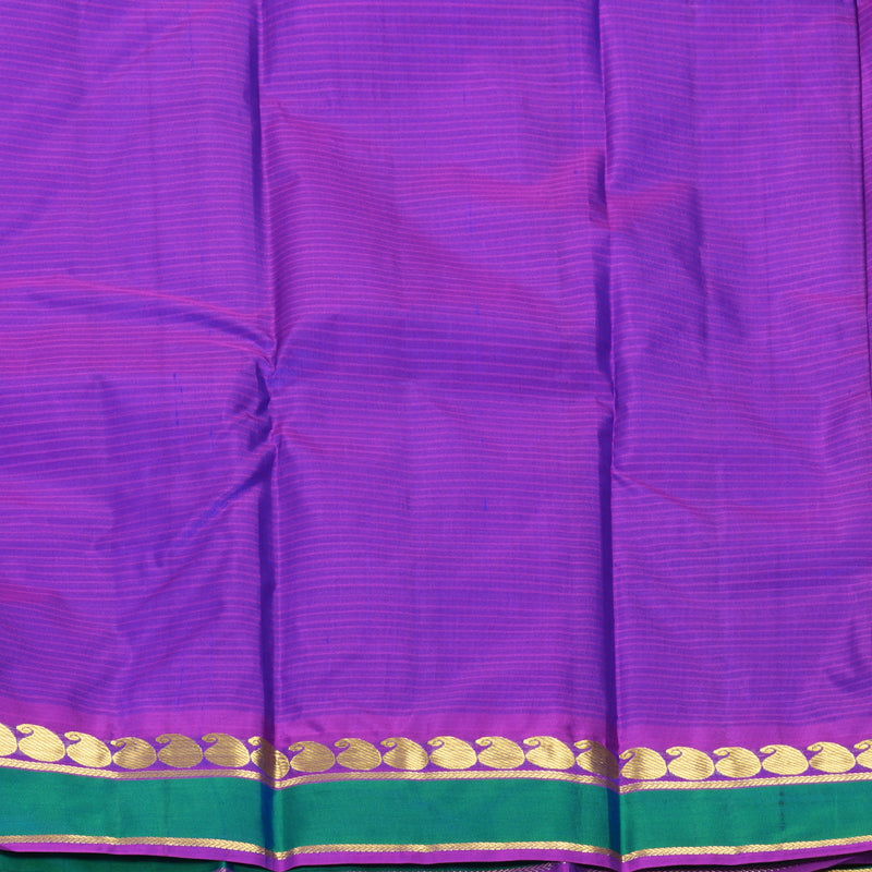 Hayagrivas Handloom Royal Blue Kanjivaram Silk Saree with Purple Border KBF912H1-18