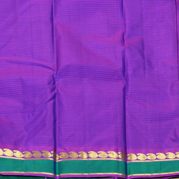 Hayagrivas Handloom Royal Blue Kanjivaram Silk Saree with Purple Border KBF912H1-18
