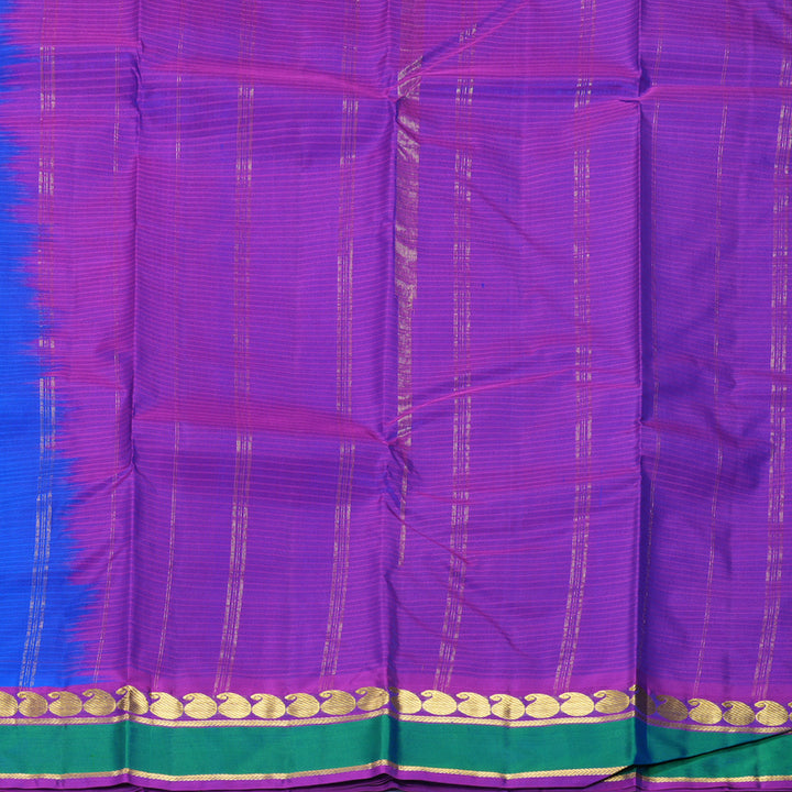 Hayagrivas Handloom Royal Blue Kanjivaram Silk Saree with Purple Border KBF912H1-18