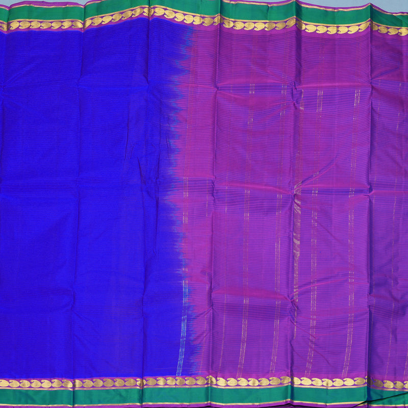 Hayagrivas Handloom Royal Blue Kanjivaram Silk Saree with Purple Border KBF912H1-18