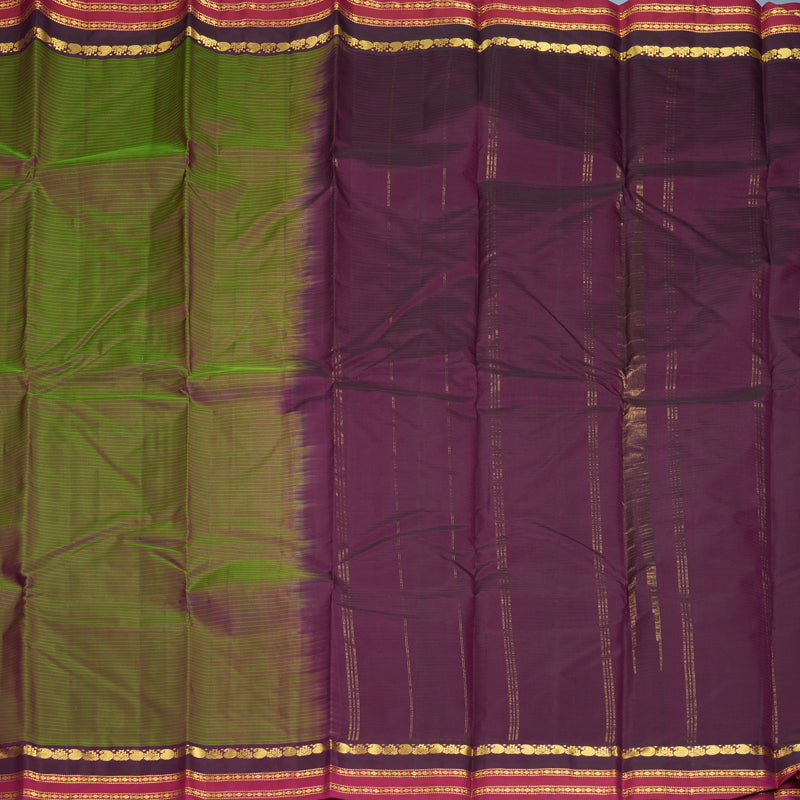 Hayagrivas Handloom Manthalir Kanjivaram Silk Saree with Purple &amp; Pink Border KBF912H1-22