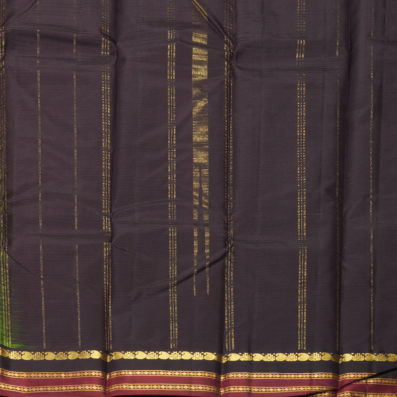Hayagrivas Handloom Olive Green Kanjivaram Silk Saree KBF912H1-23