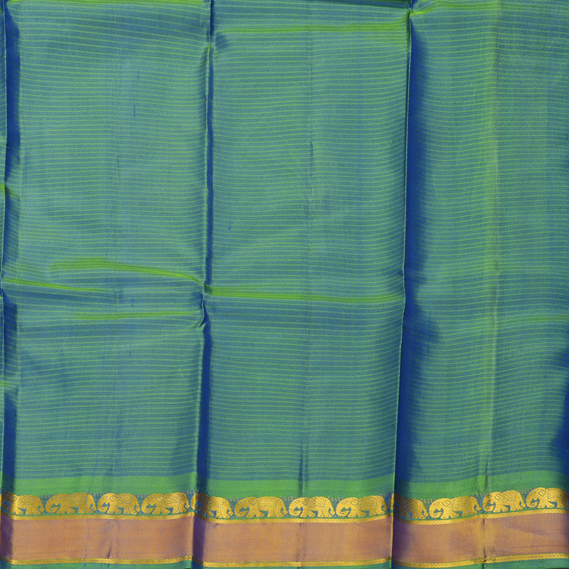Hayagrivas Handloom Royal Blue Kanjivaram Silk Saree with Honey Mustard Border KBF912H1-5