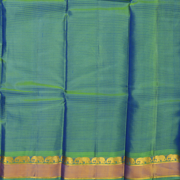 Hayagrivas Handloom Royal Blue Kanjivaram Silk Saree with Honey Mustard Border KBF912H1-5