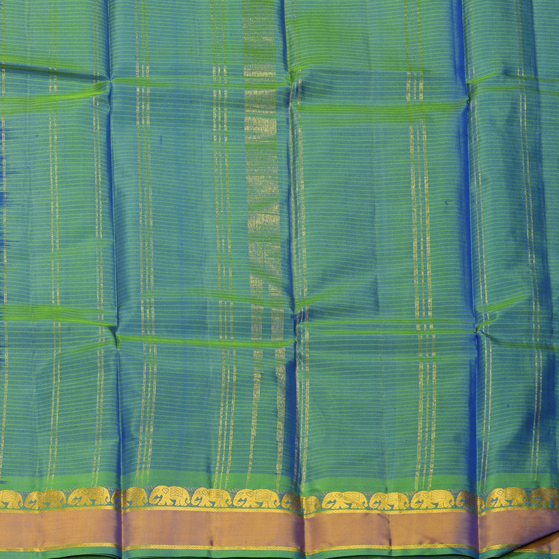 Hayagrivas Handloom Royal Blue Kanjivaram Silk Saree with Honey Mustard Border KBF912H1-5
