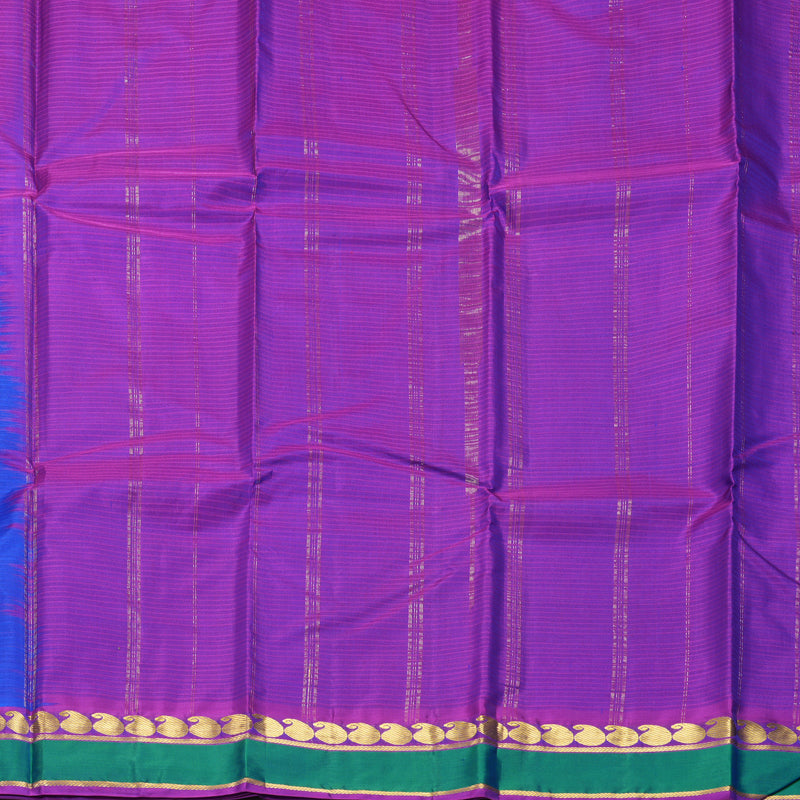 Hayagrivas Handloom Royal Blue Kanjivaram Silk Saree with Mayilkazhuthu Border KBF912H1-8