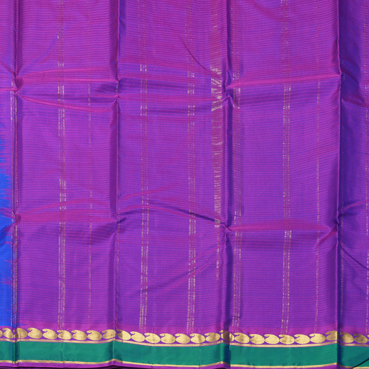 Hayagrivas Handloom Royal Blue Kanjivaram Silk Saree with Mayilkazhuthu Border KBF912H1-8