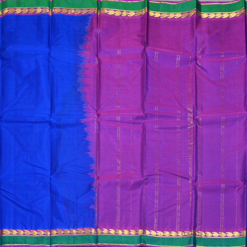 Hayagrivas Handloom Royal Blue Kanjivaram Silk Saree with Mayilkazhuthu Border KBF912H1-8