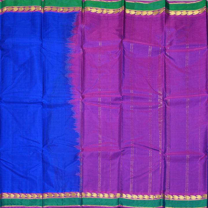 Hayagrivas Handloom Royal Blue Kanjivaram Silk Saree with Mayilkazhuthu Border KBF912H1-8