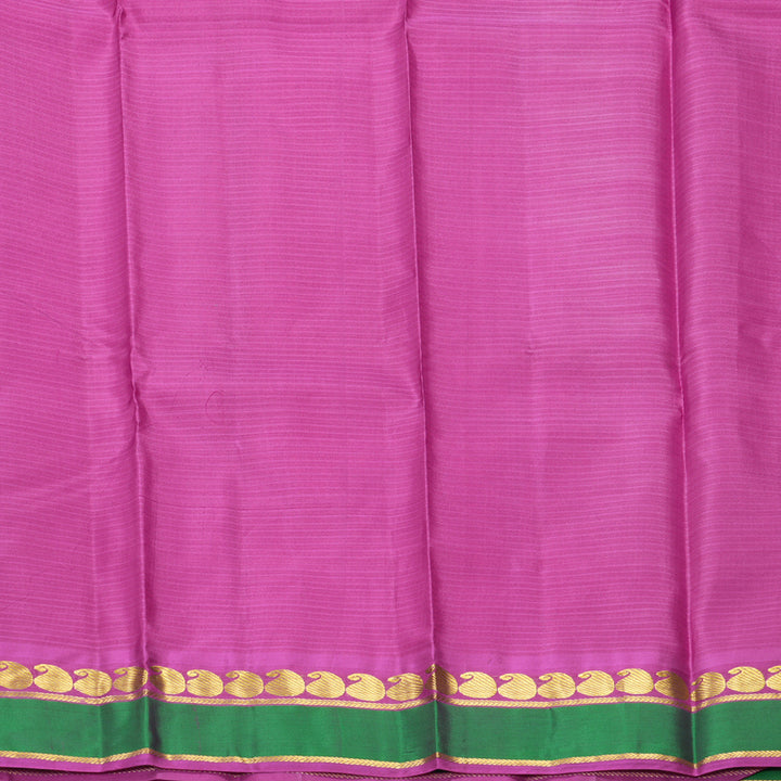 Hayagrivas Handloom Orangish-Pink Kanjivaram Silk Saree KBF912H1-9