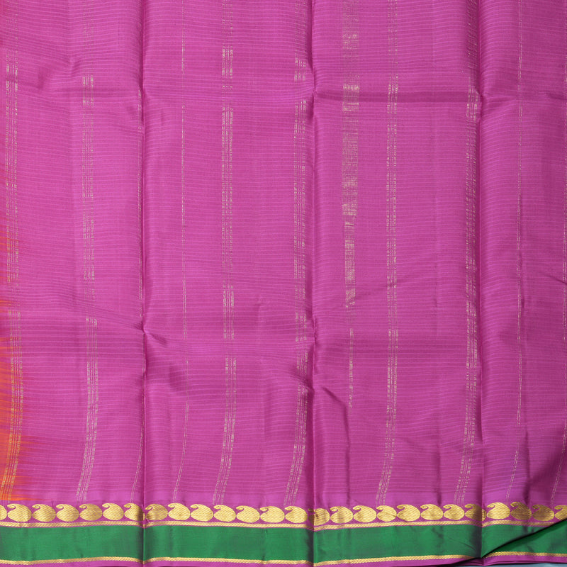 Hayagrivas Handloom Orangish-Pink Kanjivaram Silk Saree KBF912H1-9