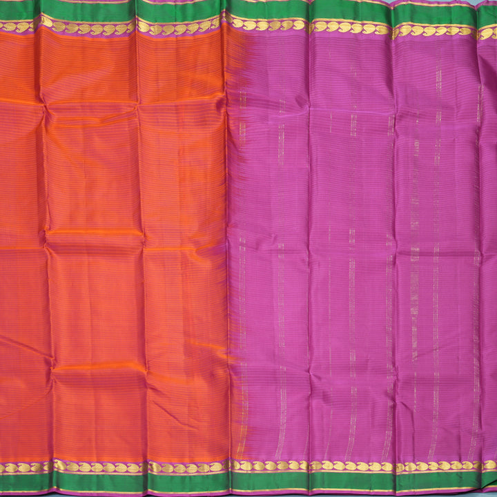 Hayagrivas Handloom Orangish-Pink Kanjivaram Silk Saree KBF912H1-9