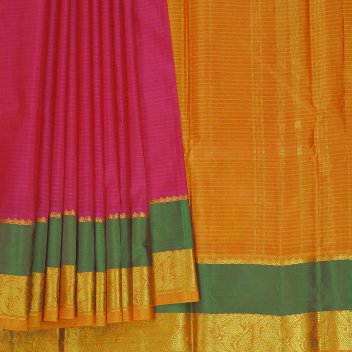Hayagrivas Handloom Rani Pink Kanjivaram Silk Saree KBF912H2-1