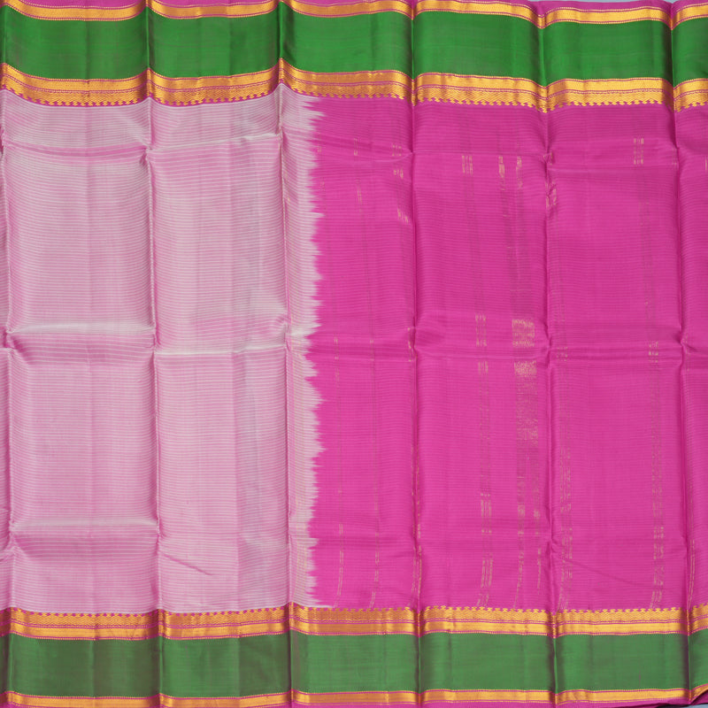 Hayagrivas Handloom Baby Pink Kanjivaram Silk Saree with Aqua Green Border KBF912H2-10