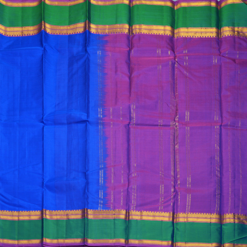 Hayagrivas Handloom Royal Blue Kanjivaram Silk Saree with Aqua Green Border KBF912H2-11