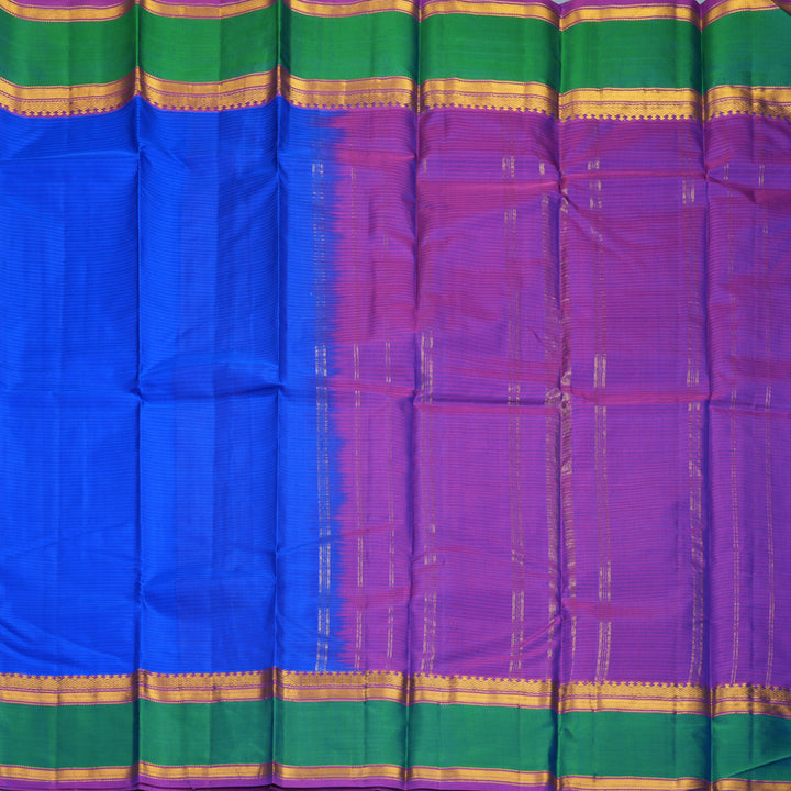 Hayagrivas Handloom Royal Blue Kanjivaram Silk Saree with Aqua Green Border KBF912H2-11