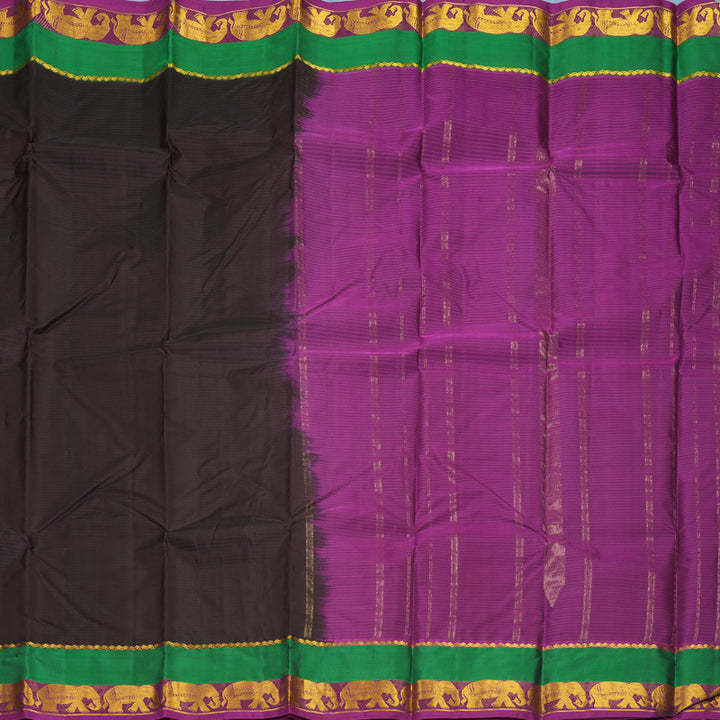 Hayagrivas Handloom Deep Snuff Kanjivaram Silk Saree KBF912H2-15