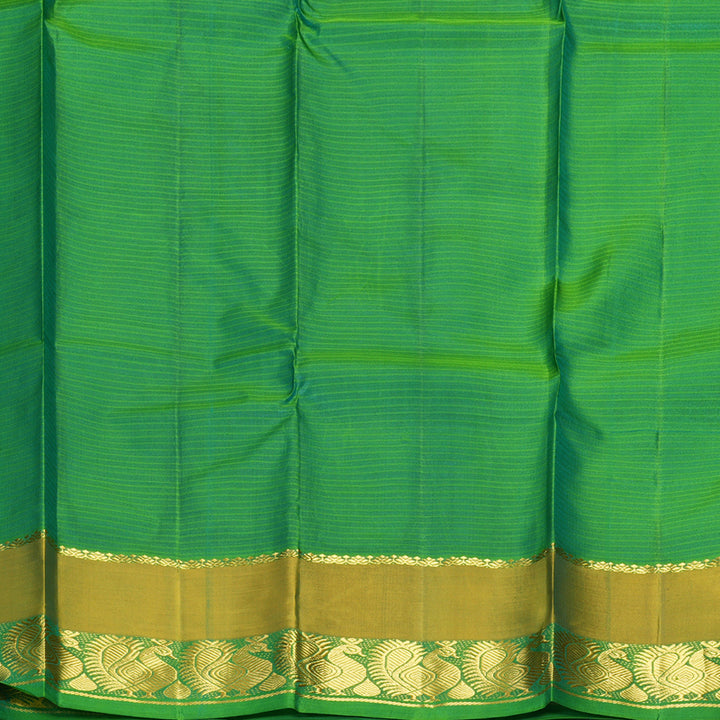 Hayagrivas Handloom Blue-Green Kanjivaram Silk Saree KBF912H2-16