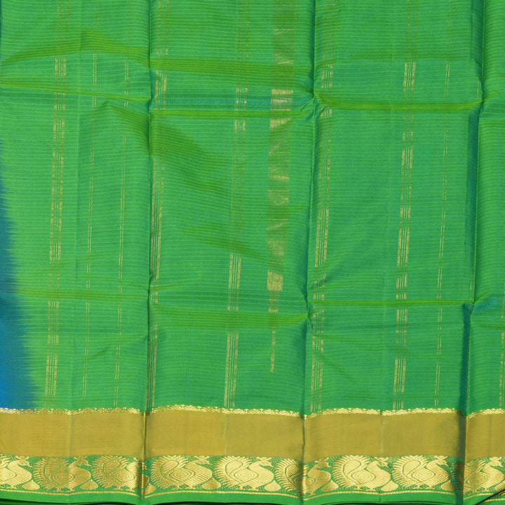 Hayagrivas Handloom Blue-Green Kanjivaram Silk Saree KBF912H2-16