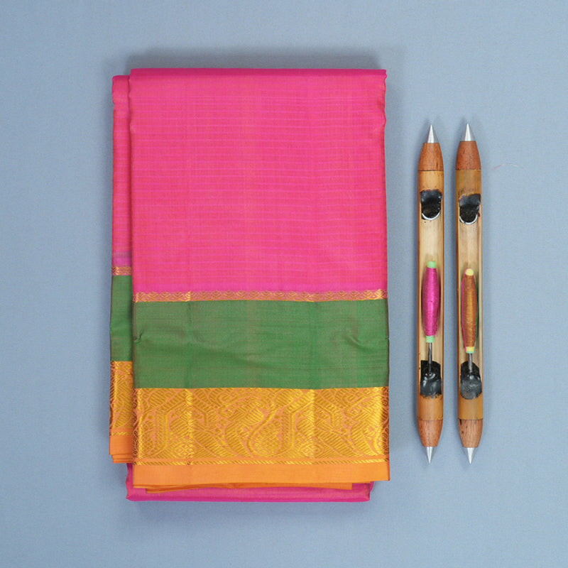 Hayagrivas Handloom Pink Kanjivaram Silk Saree KBF912H2-18