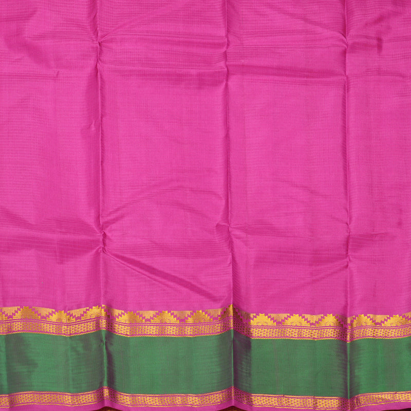 Hayagrivas Handloom Orangish-Pink Kanjivaram Silk Saree with Mayilkazhuthu Border KBF912H2-19