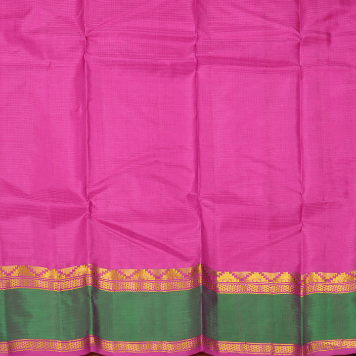 Hayagrivas Handloom Orangish-Pink Kanjivaram Silk Saree with Mayilkazhuthu Border KBF912H2-19