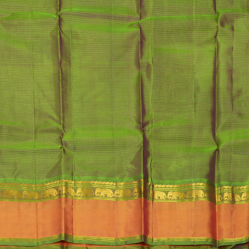 Hayagrivas Handloom Magenta Kanjivaram Silk Saree with Orange Border KBF912H2-2
