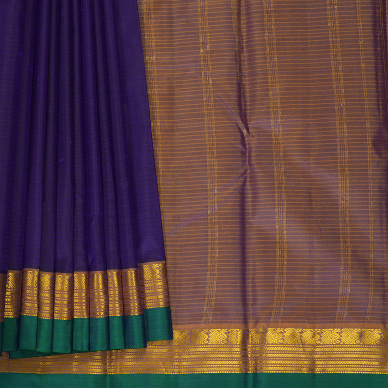 Hayagrivas Handloom Ink Blue Kanjivaram Silk Saree KBF912H2-20
