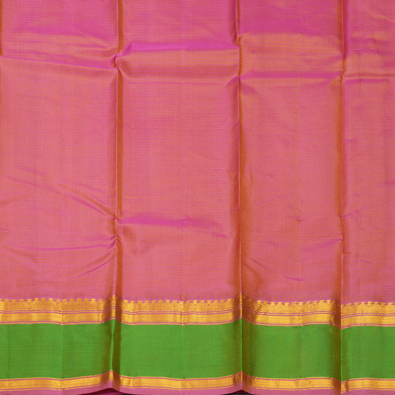 Hayagrivas Handloom Mustard Yellow Kanjivaram Silk Saree with Parrot Green Border KBF912H2-21