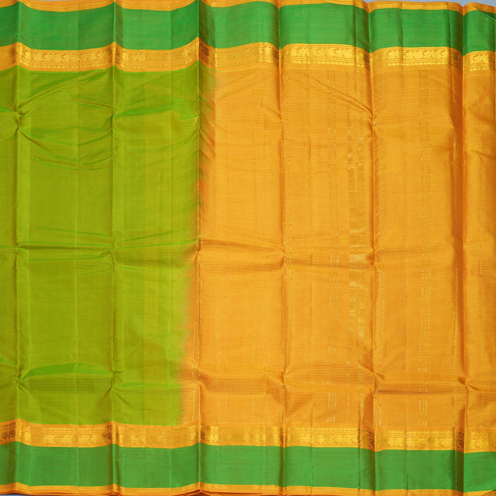 Hayagrivas Handloom Sampanga Green Kanjivaram Silk Saree with Parrot Green Border KBF912H2-22