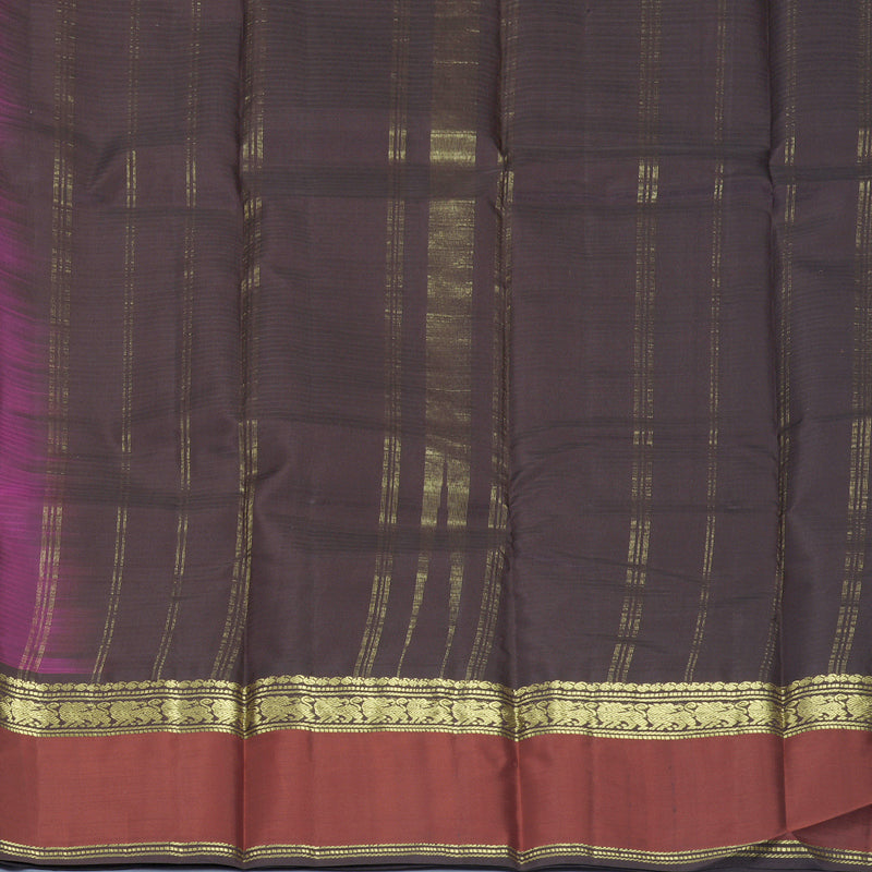 Hayagrivas Handloom Wine Purple Kanjivaram Silk Saree with Ganga Jamuna Border KBF912H2-3