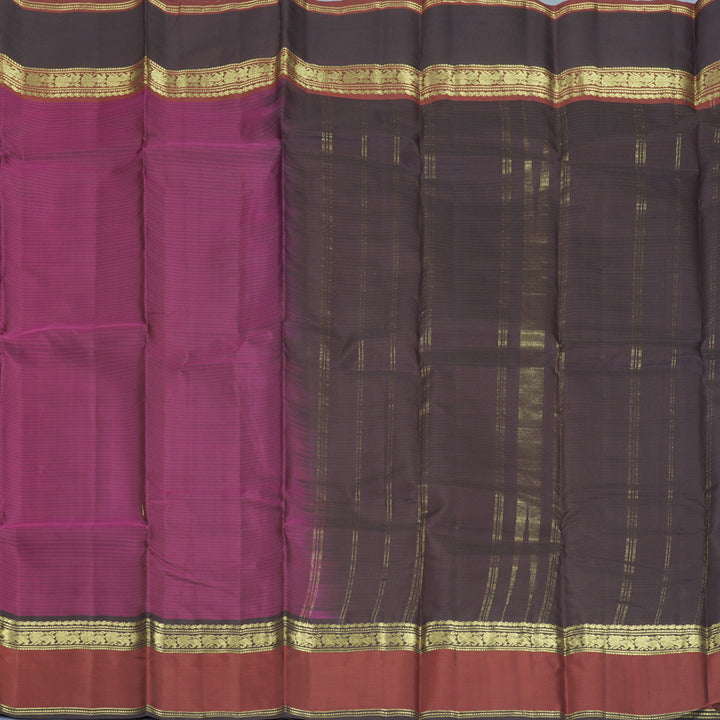 Hayagrivas Handloom Wine Purple Kanjivaram Silk Saree with Ganga Jamuna Border KBF912H2-3