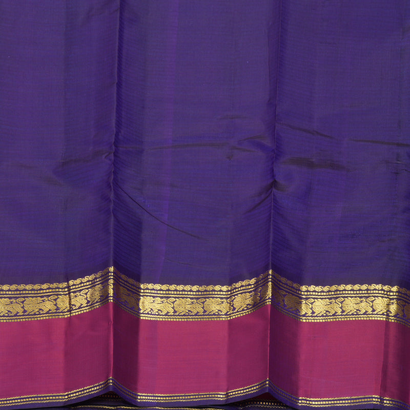 Hayagrivas Handloom Aqua Blue Kanjivaram Silk Saree with Ganga Jamuna Border KBF912H2-4