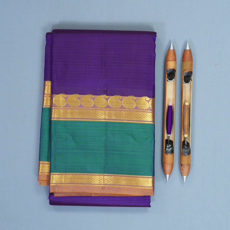 Hayagrivas Handloom Purple Kanjivaram Silk Saree KBF912H2-5