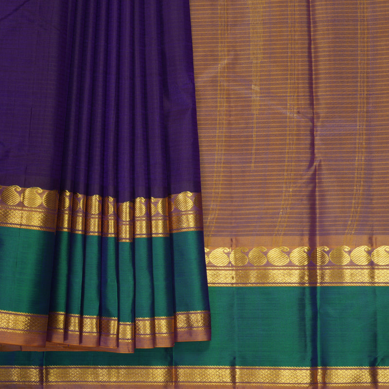 Hayagrivas Handloom Purple Kanjivaram Silk Saree KBF912H2-5
