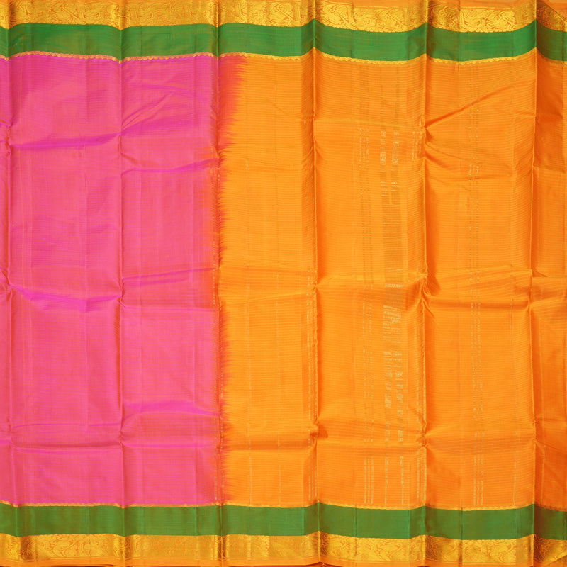 Hayagrivas Handloom Orangish-Pink Kanjivaram Silk Saree KBF912H2-6