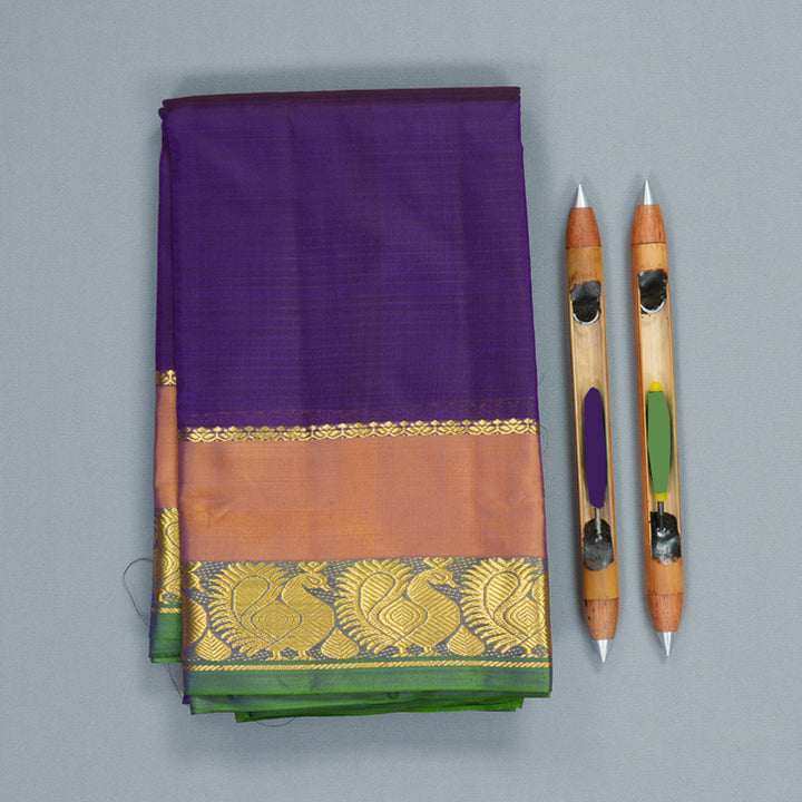 Hayagrivas Handloom Violet Kanjivaram Silk Saree KBF912H2-8