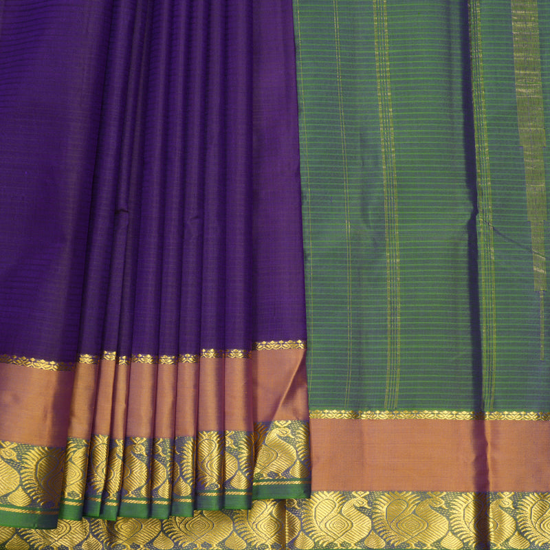Hayagrivas Handloom Violet Kanjivaram Silk Saree KBF912H2-8