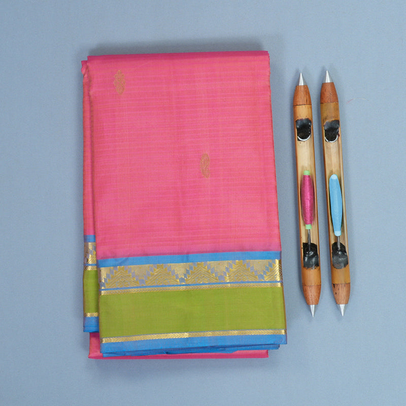 Hayagrivas Handloom Pink Kanjivaram Silk Saree KBF912H3-11