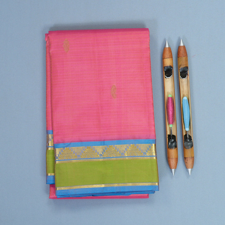 Hayagrivas Handloom Pink Kanjivaram Silk Saree KBF912H3-11