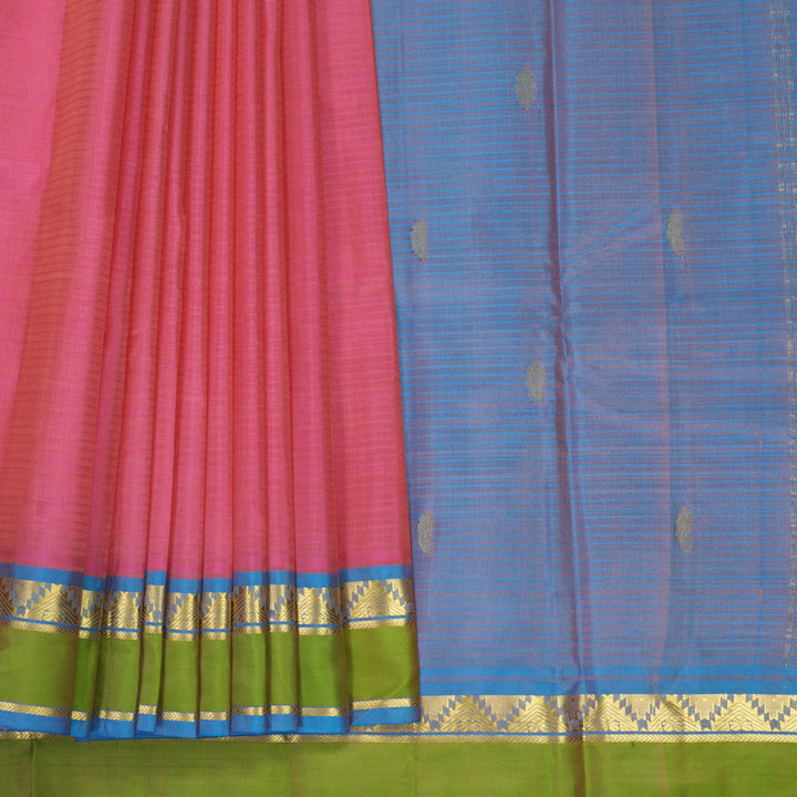 Hayagrivas Handloom Pink Kanjivaram Silk Saree KBF912H3-11
