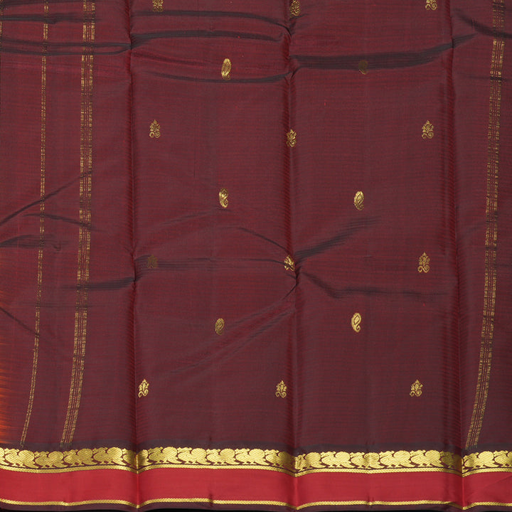 Hayagrivas Handloom Orange Kanjivaram Silk Saree with Red Border KBF912H3-12