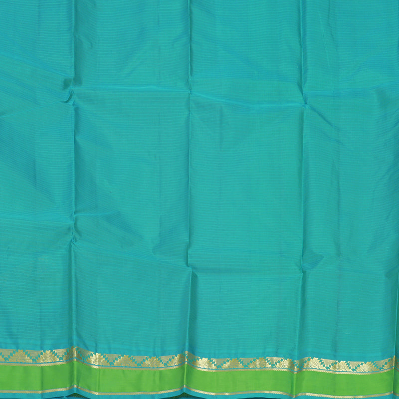 Hayagrivas Handloom Sea Green Kanjivaram Silk Saree with Parrot Green Border KBF912H3-21