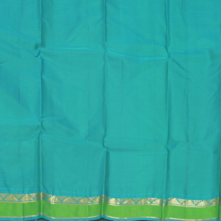 Hayagrivas Handloom Sea Green Kanjivaram Silk Saree with Parrot Green Border KBF912H3-21