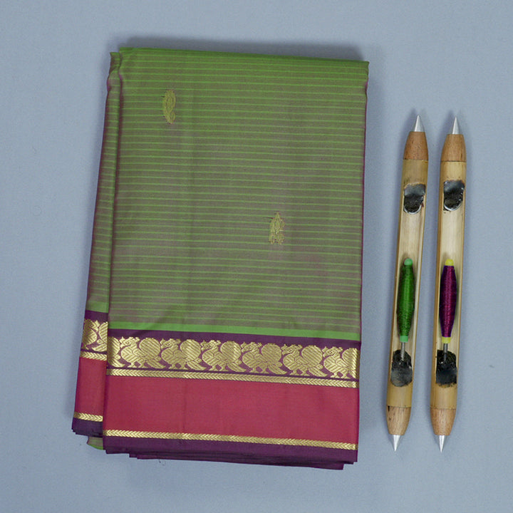 Hayagrivas Handloom Manthalir Kanjivaram Silk Saree with Magenta Border KBF912H3-24