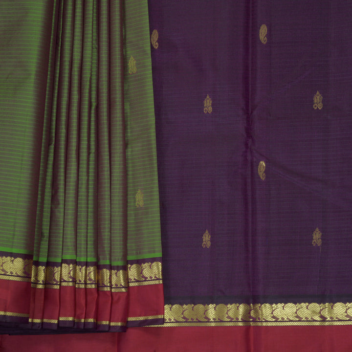 Hayagrivas Handloom Manthalir Kanjivaram Silk Saree with Magenta Border KBF912H3-24