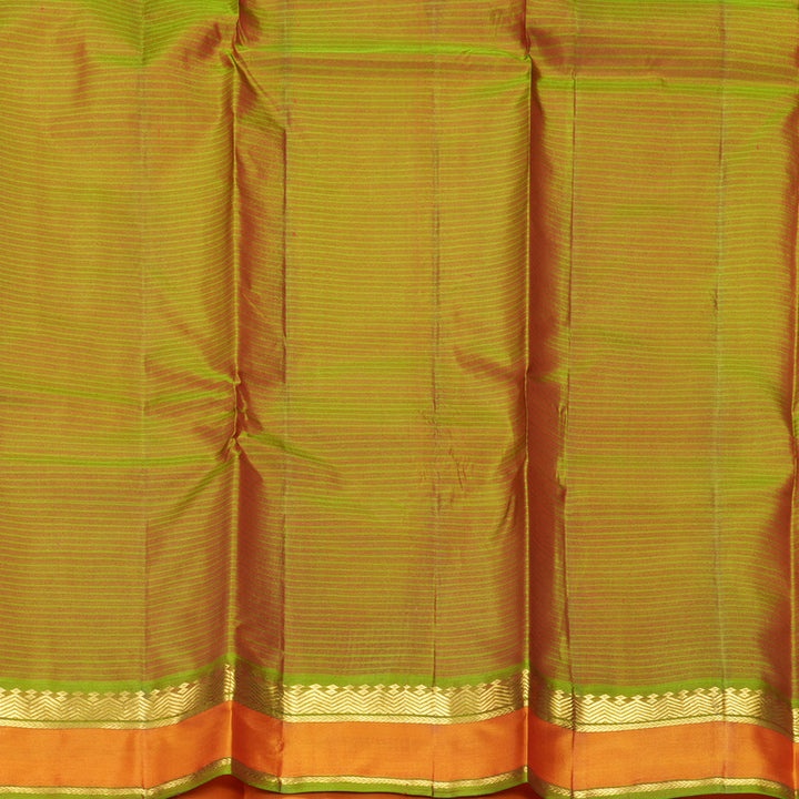 Hayagrivas Handloom Rani Pink Kanjivaram Silk Saree with Orange Border KBF912H3-25