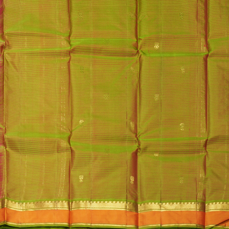 Hayagrivas Handloom Rani Pink Kanjivaram Silk Saree with Orange Border KBF912H3-25