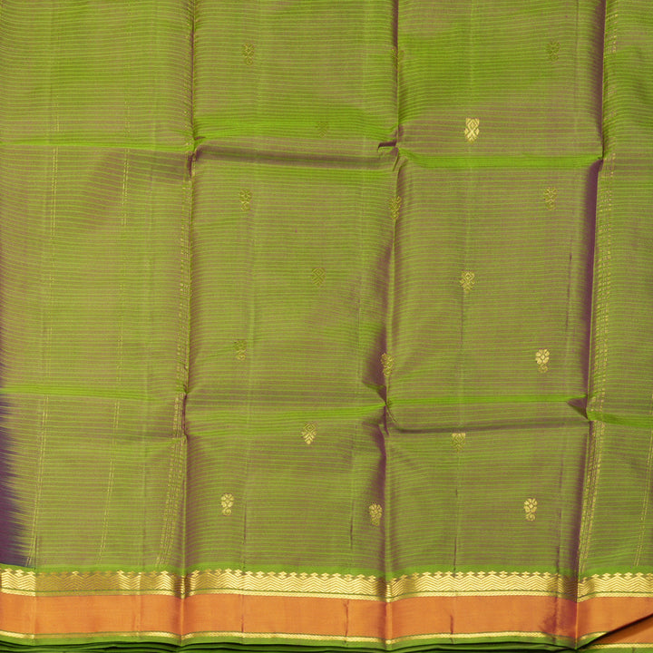 Hayagrivas Handloom Wine Purple Kanjivaram Silk Saree with Golden Orange Border KBF912H3-26